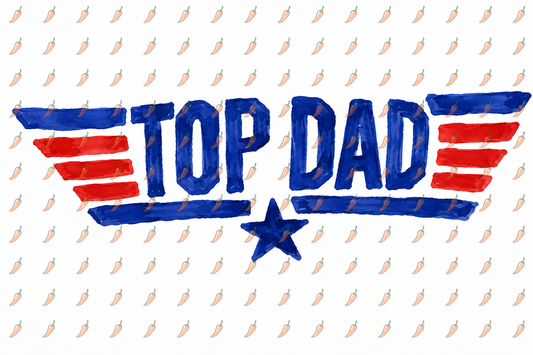 Top Dad T-Shirt — Retro Patriotic 'Top Gun' Inspired Tee for Dad