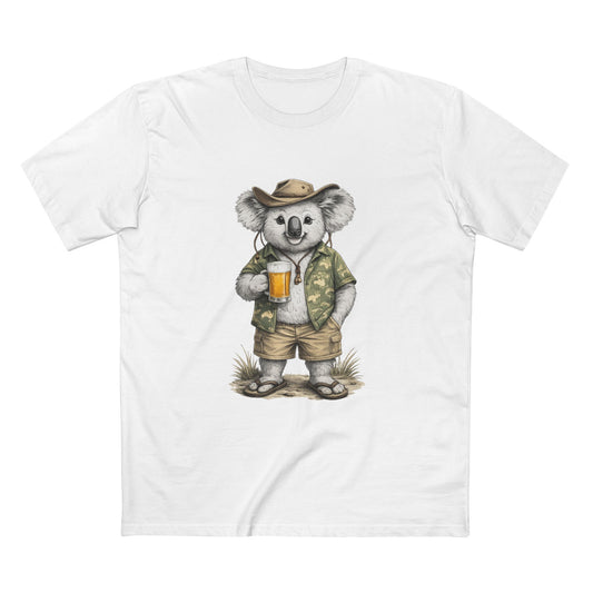 Koala with Beer T‑Shirt — Casual Aussie Wildlife Tee