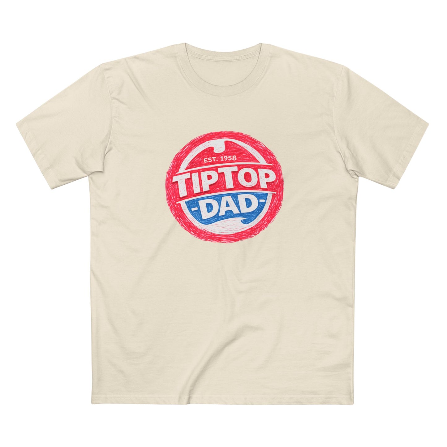Tip Top Dad T-Shirt — Vintage Red & Blue Dad Logo Tee (Father’s Day Gift)