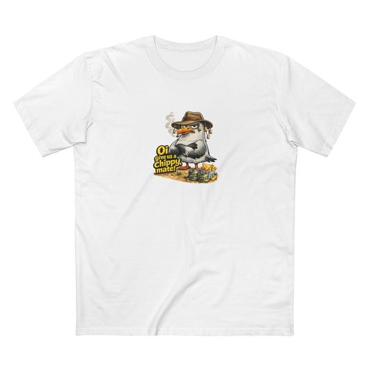 Seagull Stealing Chips T-Shirt — "Oi! Give Us a Chip!" Graphic Tee