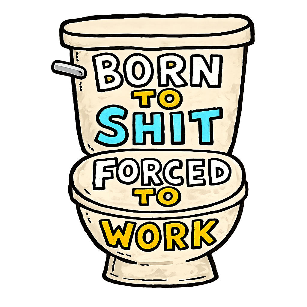 Stubby Cooler — "Born to Shit, Forced to Work" Stubby