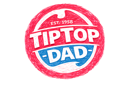 Tip Top Dad T-Shirt — Vintage Red & Blue Dad Logo Tee (Father’s Day Gift)