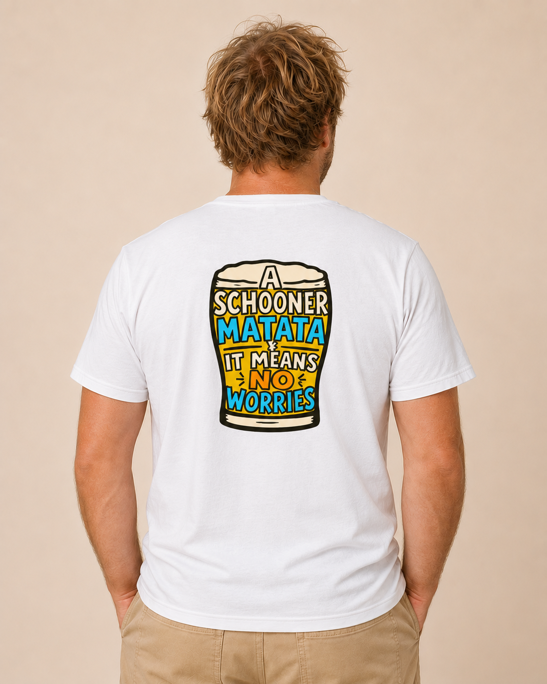 A Schoona Matata Tee — “A Schoona Matata, It Means No Worries” Beer T‑Shirt