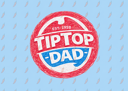Tip Top Dad T-Shirt — Vintage Red & Blue Dad Logo Tee (Father’s Day Gift)