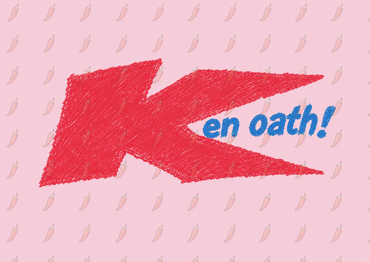 Retro 'Ken Oath!' Parody T-Shirt — Bold Red Logo Tee
