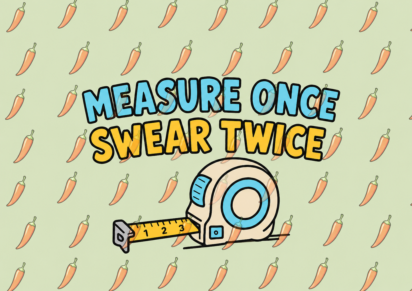Measure Once, Swear Twice Tee — Funny Carpenter Tape Measure Shirt (Father's Day Gift)