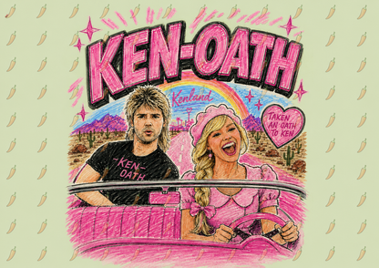 Ken-Oath Retro Pink — Oversized Pop Art Graphic Women's T-Shirt