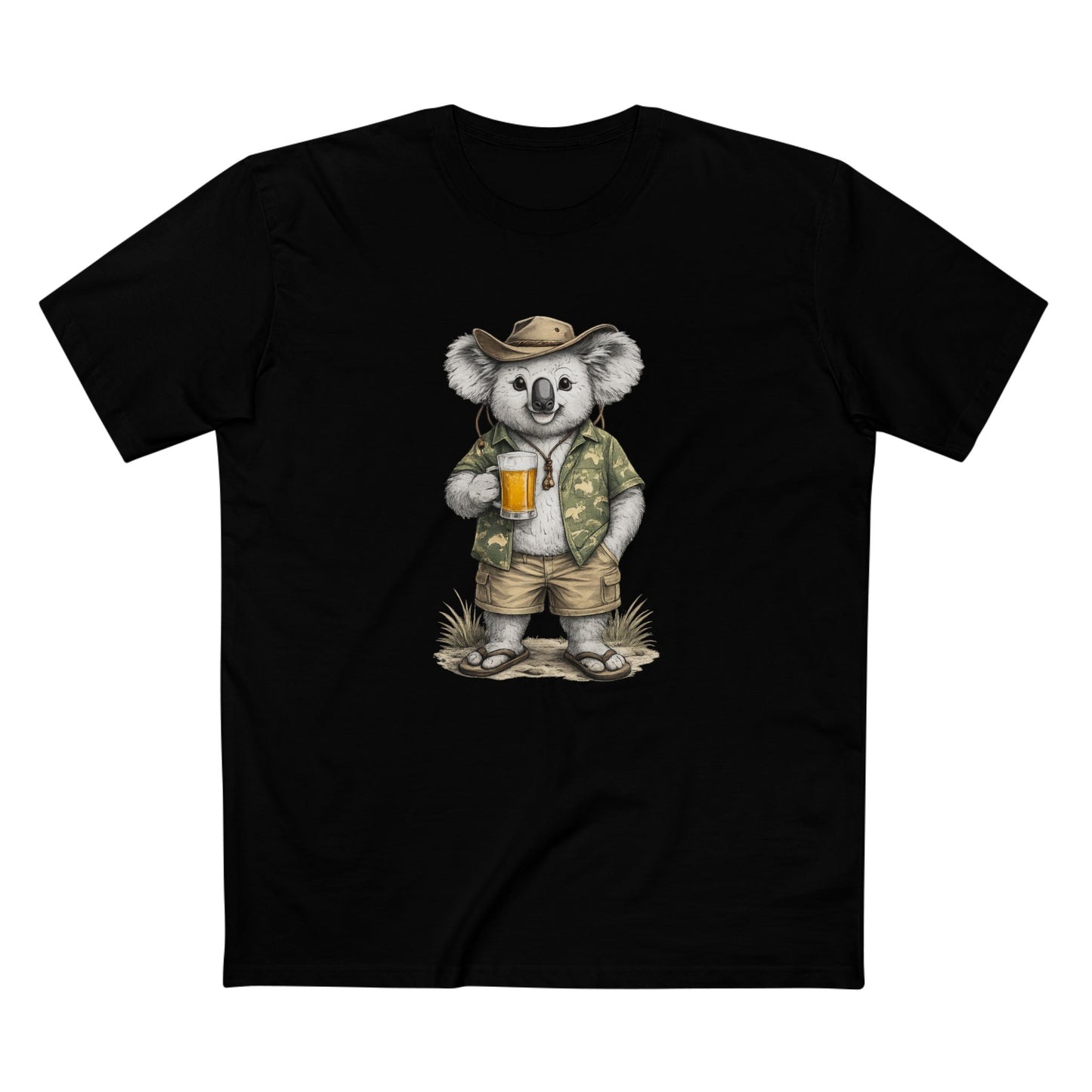 Koala with Beer T‑Shirt — Casual Aussie Wildlife Tee