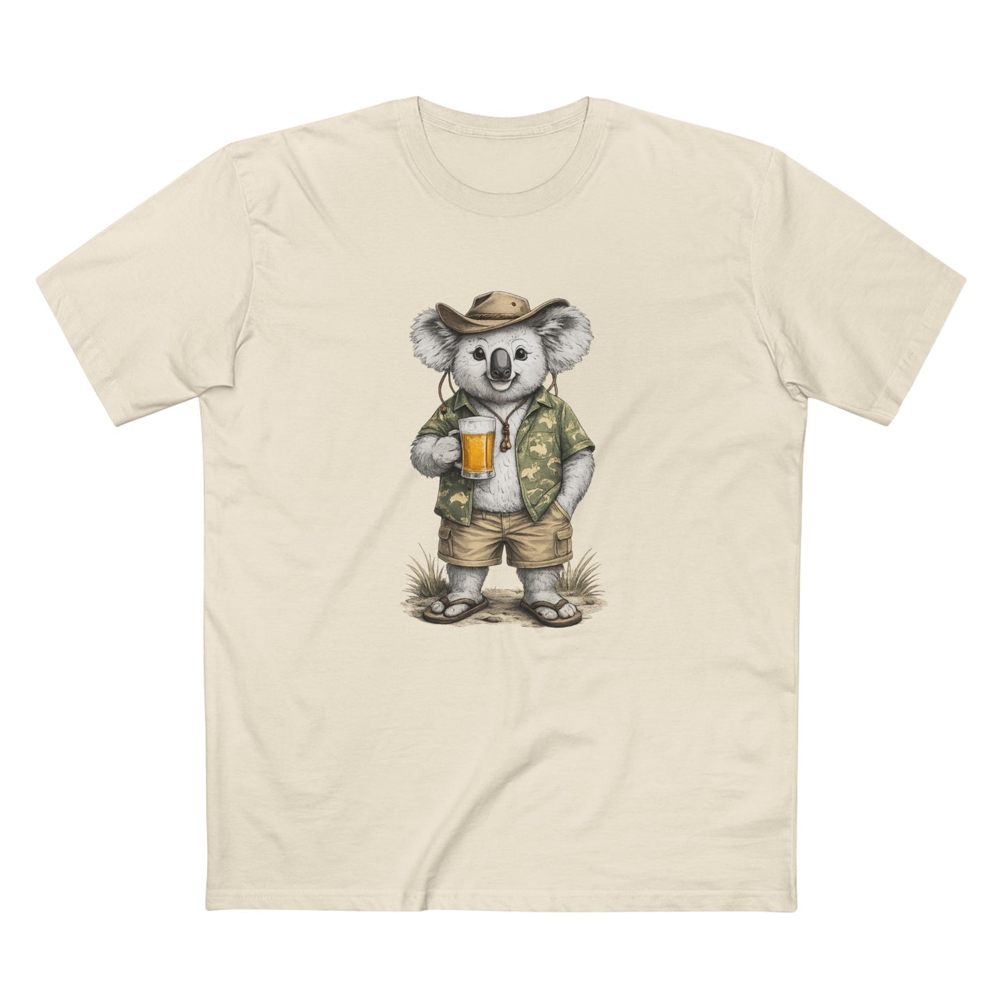 Koala with Beer T‑Shirt — Casual Aussie Wildlife Tee