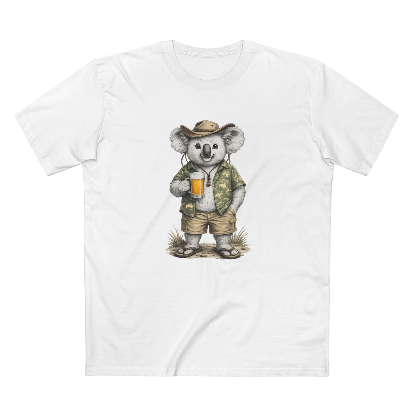 Koala with Beer T‑Shirt — Casual Aussie Wildlife Tee