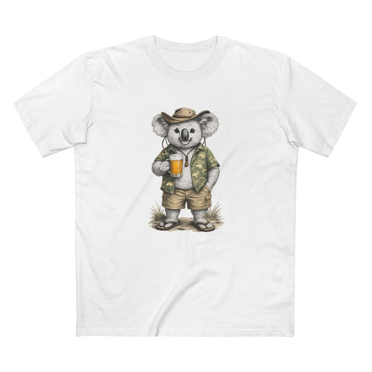 Koala with Beer T‑Shirt — Casual Aussie Wildlife Tee