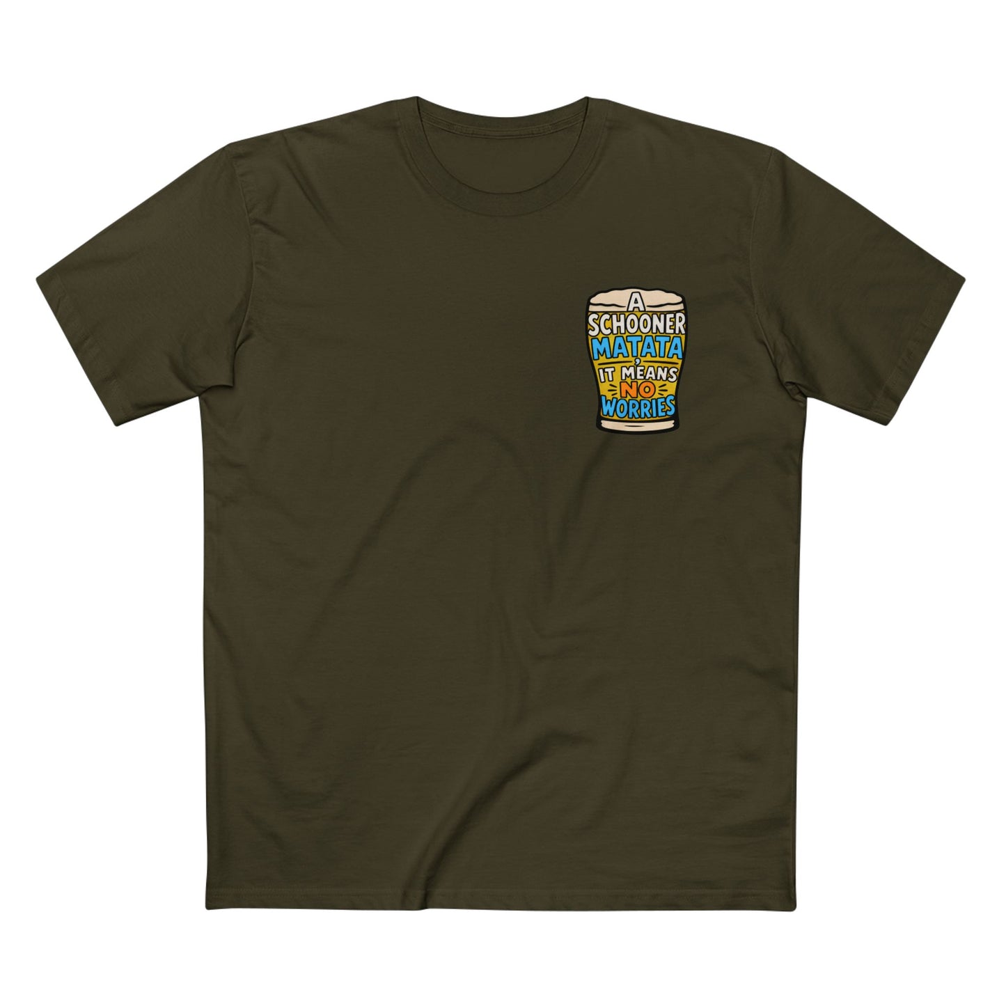 A Schoona Matata Tee — “A Schoona Matata, It Means No Worries” Beer T‑Shirt