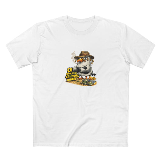 Seagull Stealing Chips T-Shirt — "Oi! Give Us a Chip!" Graphic Tee