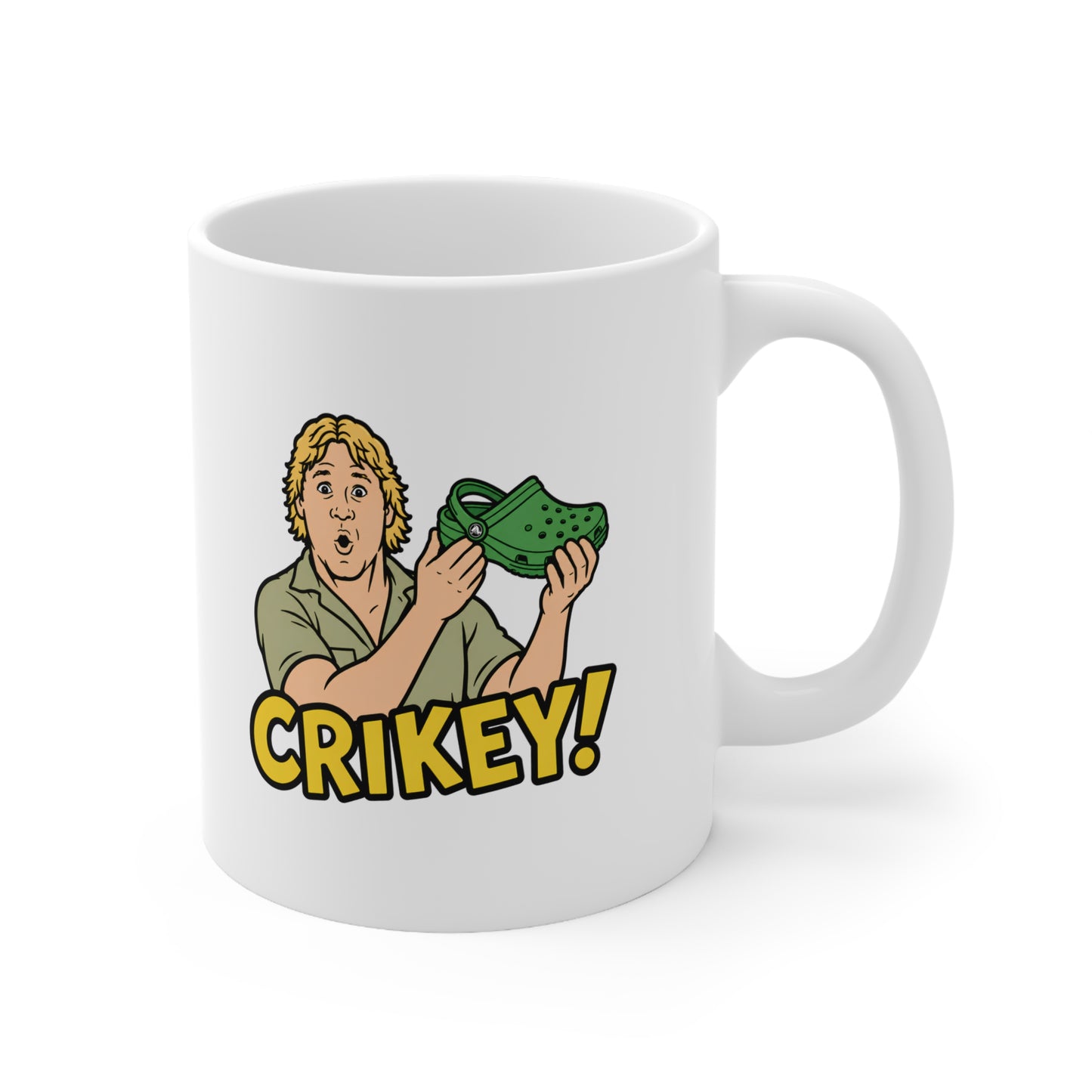 Crikey! Crocodile Hunter Mug — Funny Steve Irwin Tribute Ceramic Coffee Cup