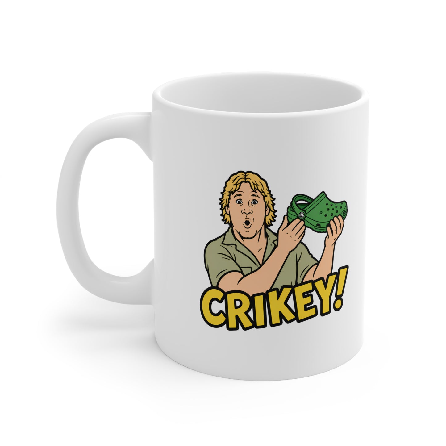 Crikey! Crocodile Hunter Mug — Funny Steve Irwin Tribute Ceramic Coffee Cup